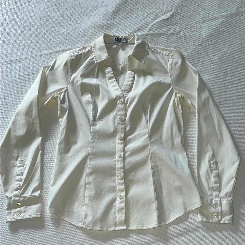 Express Cream Button-Up Shirt